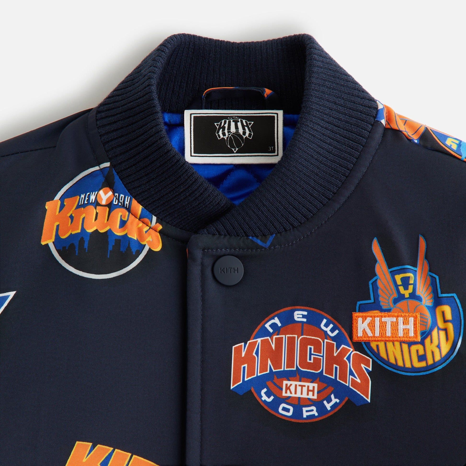 Kids Kith Kith Kids for the New York Knicks Printed Bomber Jacket - Nocturnal