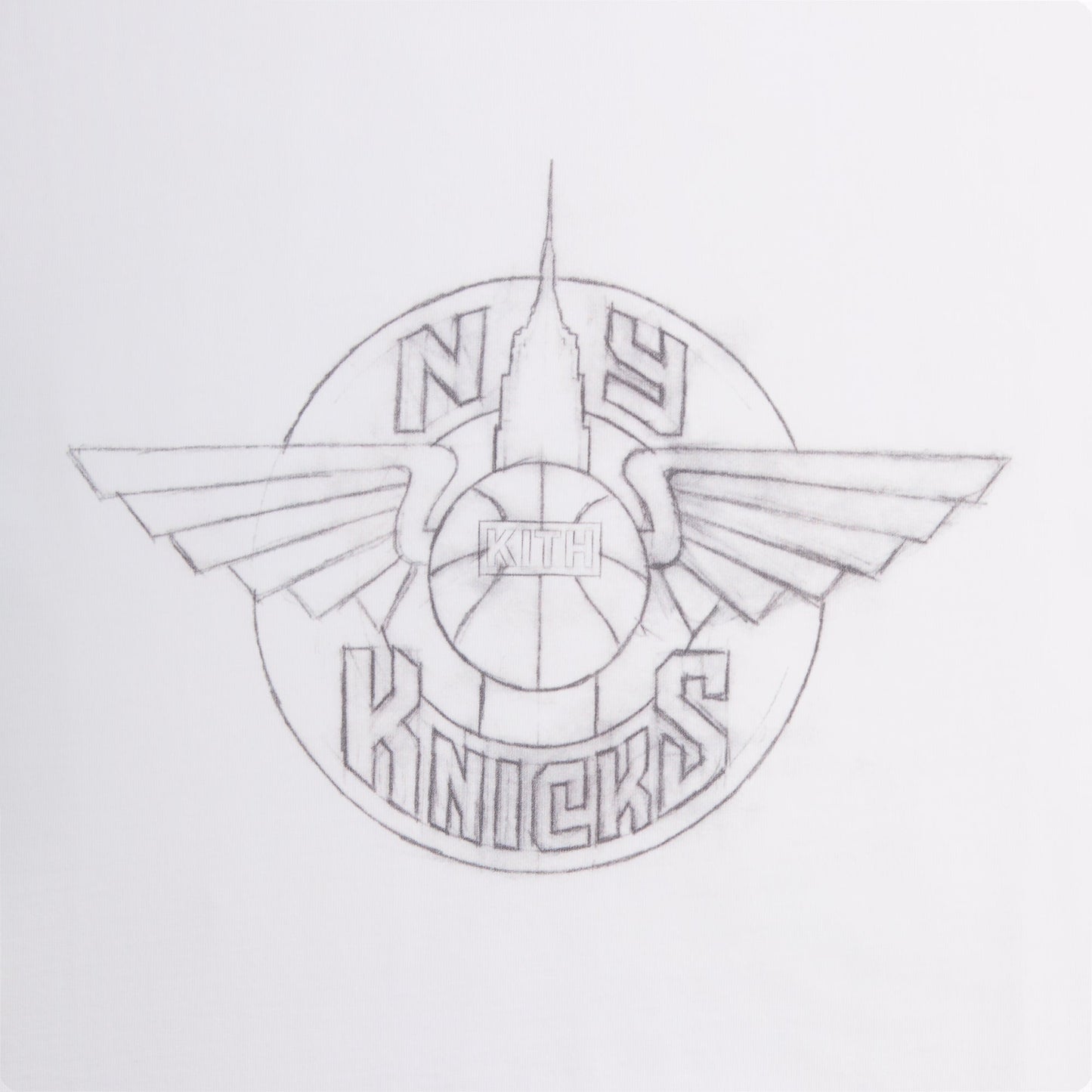 Men Kith Kith for the New York Knicks Wingman Sketch Vintage Tee - White