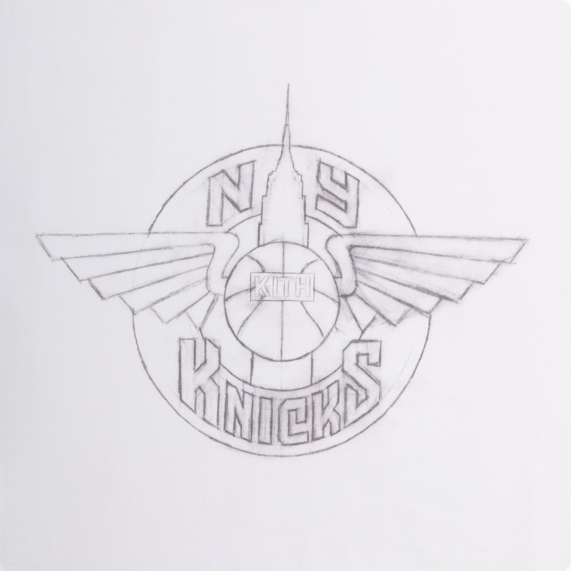 Men Kith Kith for the New York Knicks Wingman Sketch Vintage Tee - White
