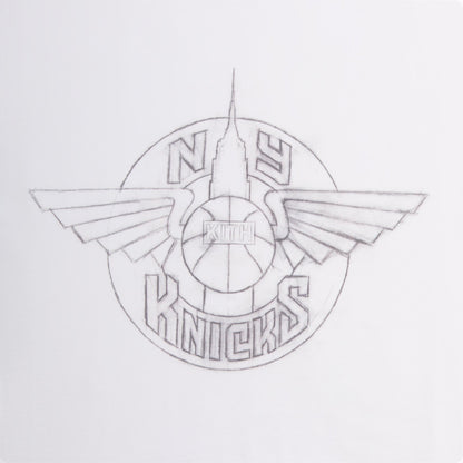 Men Kith Kith for the New York Knicks Wingman Sketch Vintage Tee - White