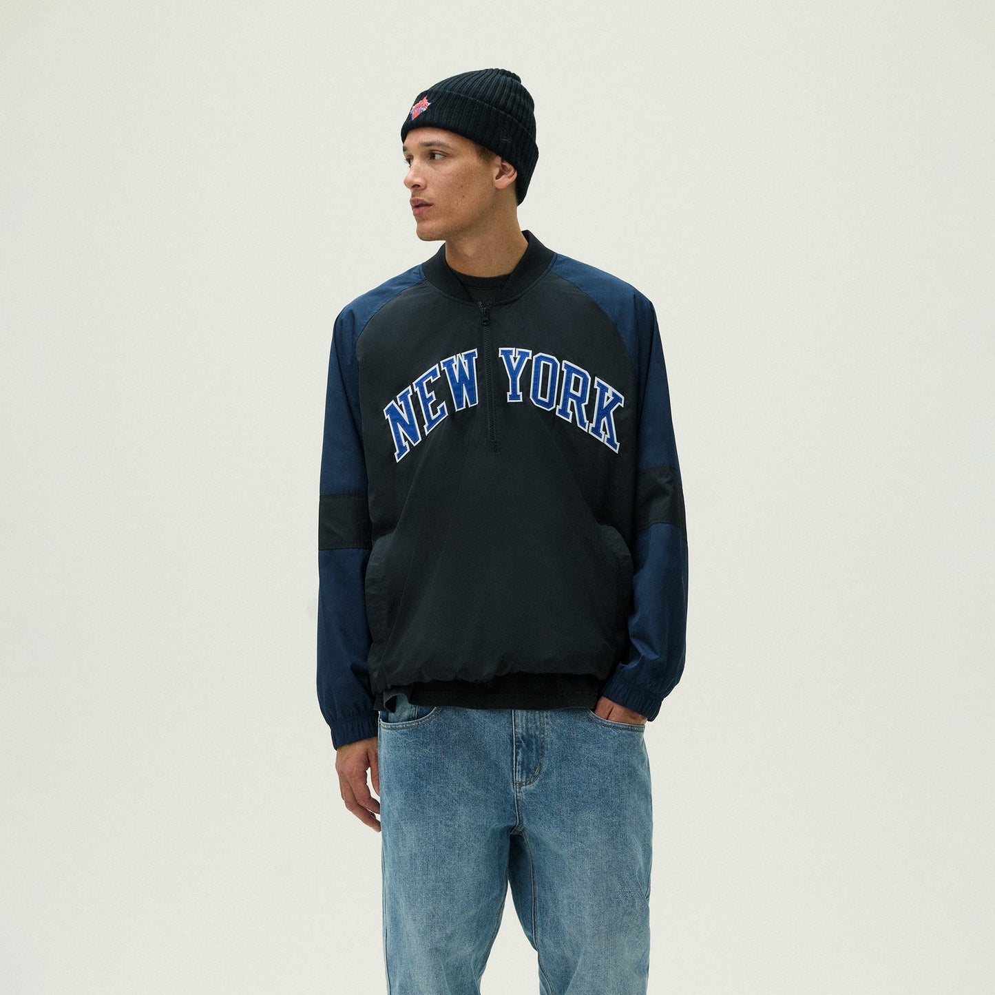 Men Kith Kith for the New York Knicks Ball Nylon Quarter Zip - Black