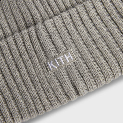 Men Kith Kith & New Era for the New York Knicks Logo Beanie - Light Heather Gre