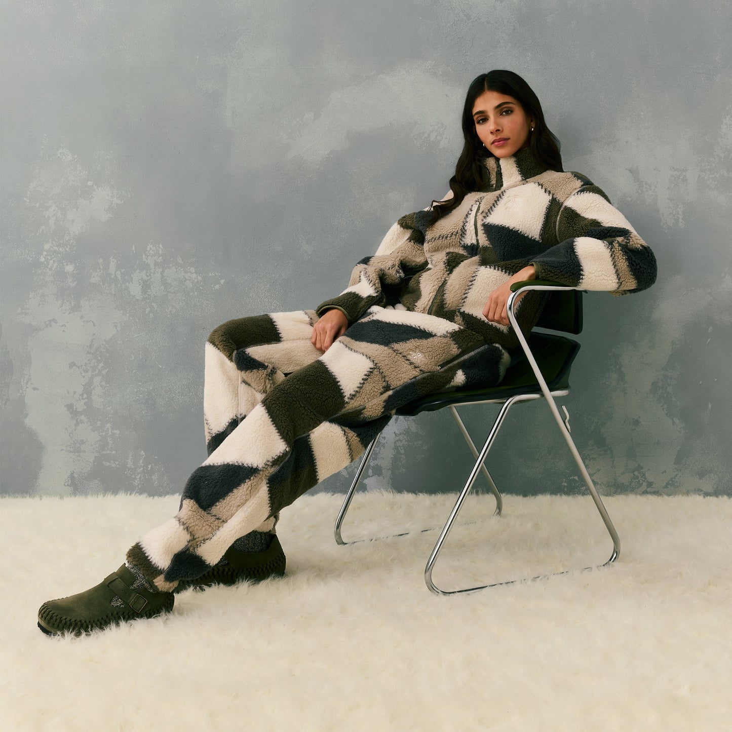 Women Kith Kith Women Chelsea III Patchwork Fleece Jogger - Plaster