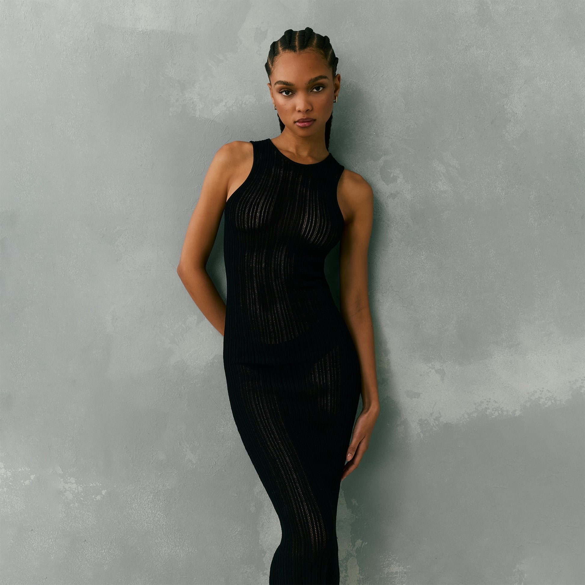 Women Kith Kith Women Camille Pointelle Knit Maxi - Black