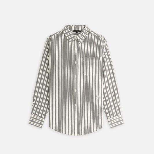 Women Kith Kith Women Ora II Dobby Stripe Shirt - Black