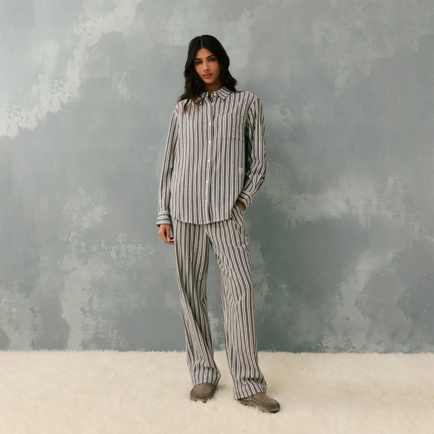 Women Kith Kith Women Miles II Dobby Stripe Pants - Black