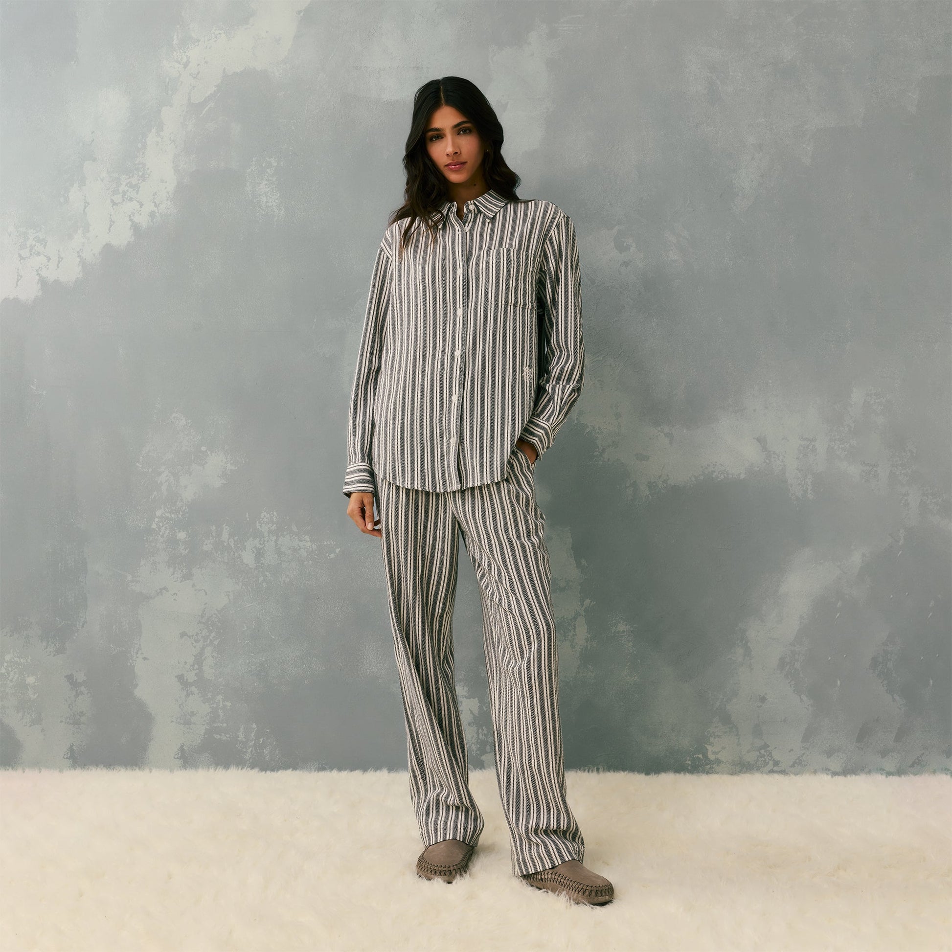 Women Kith Kith Women Miles II Dobby Stripe Pants - Black