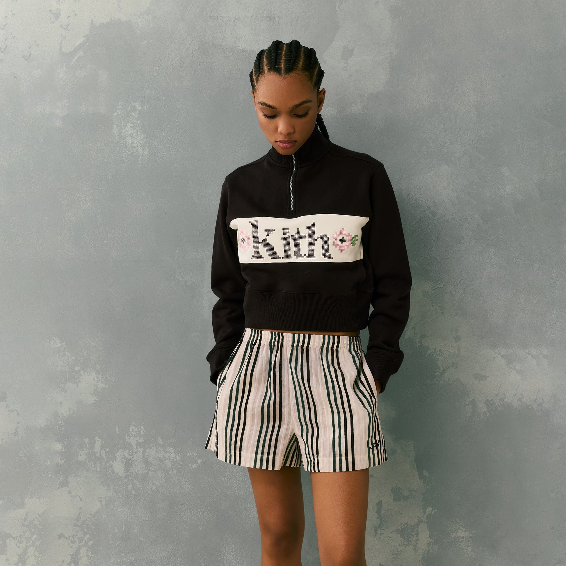 Women Kith Kith Women Erika II Chenille Stripe Short - Echo