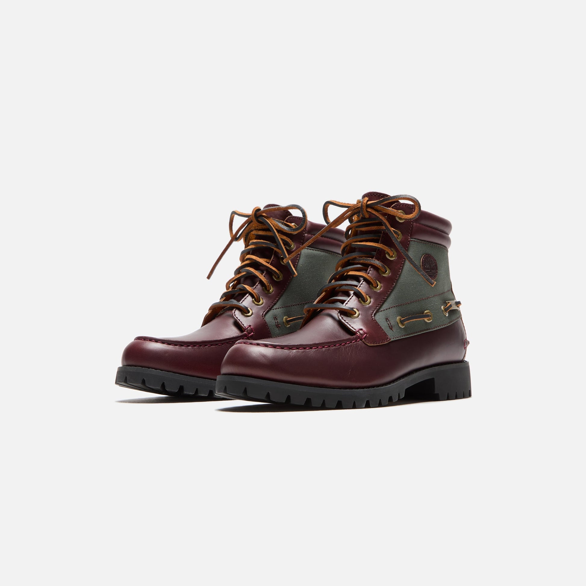 Men Kith Timberland Britton Road 7-Eye Moc-Toe Lug Boot - Dark Red Full Grain