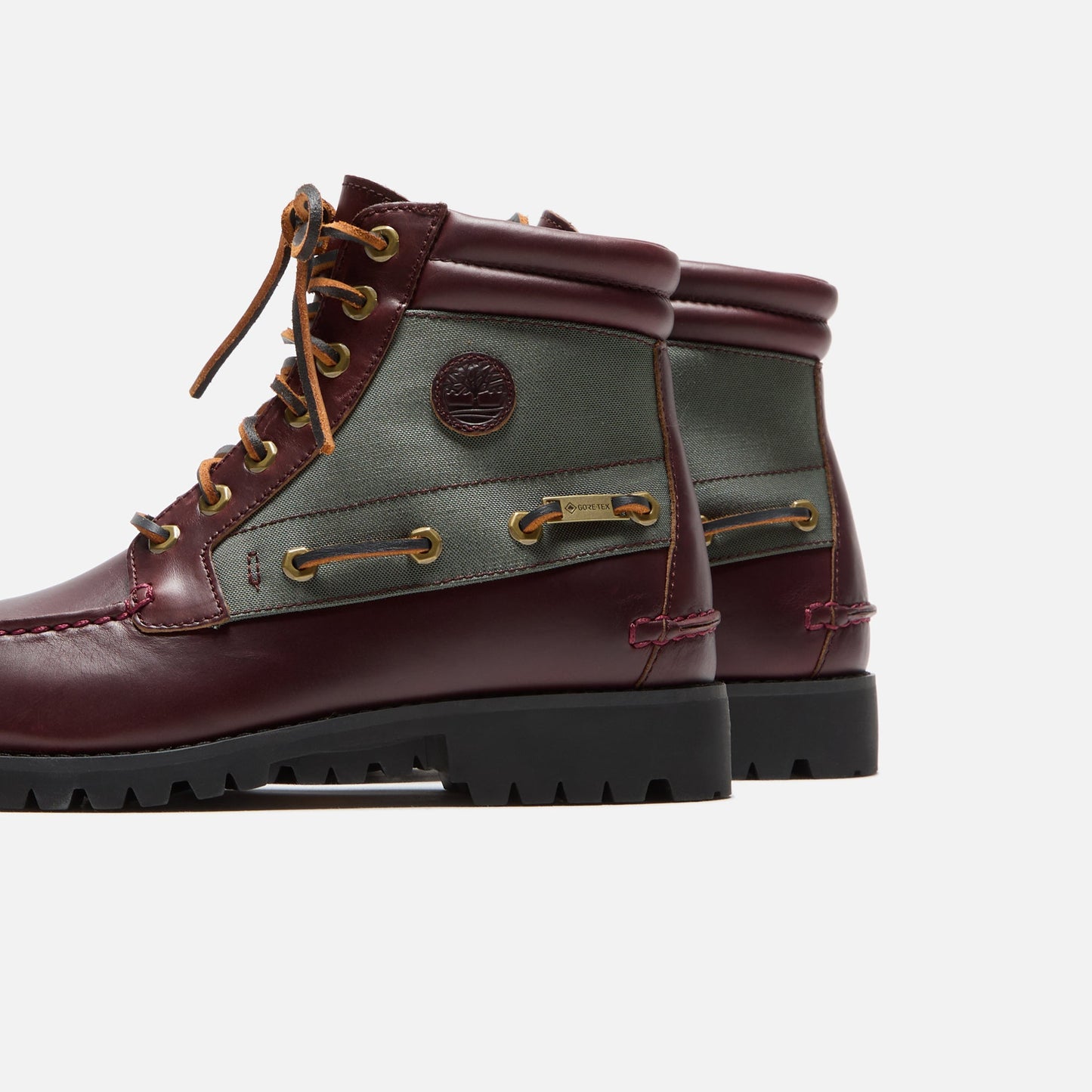 Men Kith Timberland Britton Road 7-Eye Moc-Toe Lug Boot - Dark Red Full Grain