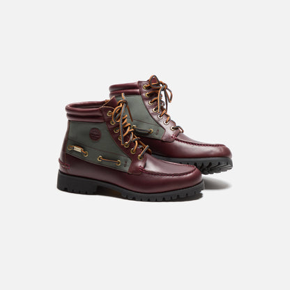 Men Kith Timberland Britton Road 7-Eye Moc-Toe Lug Boot - Dark Red Full Grain