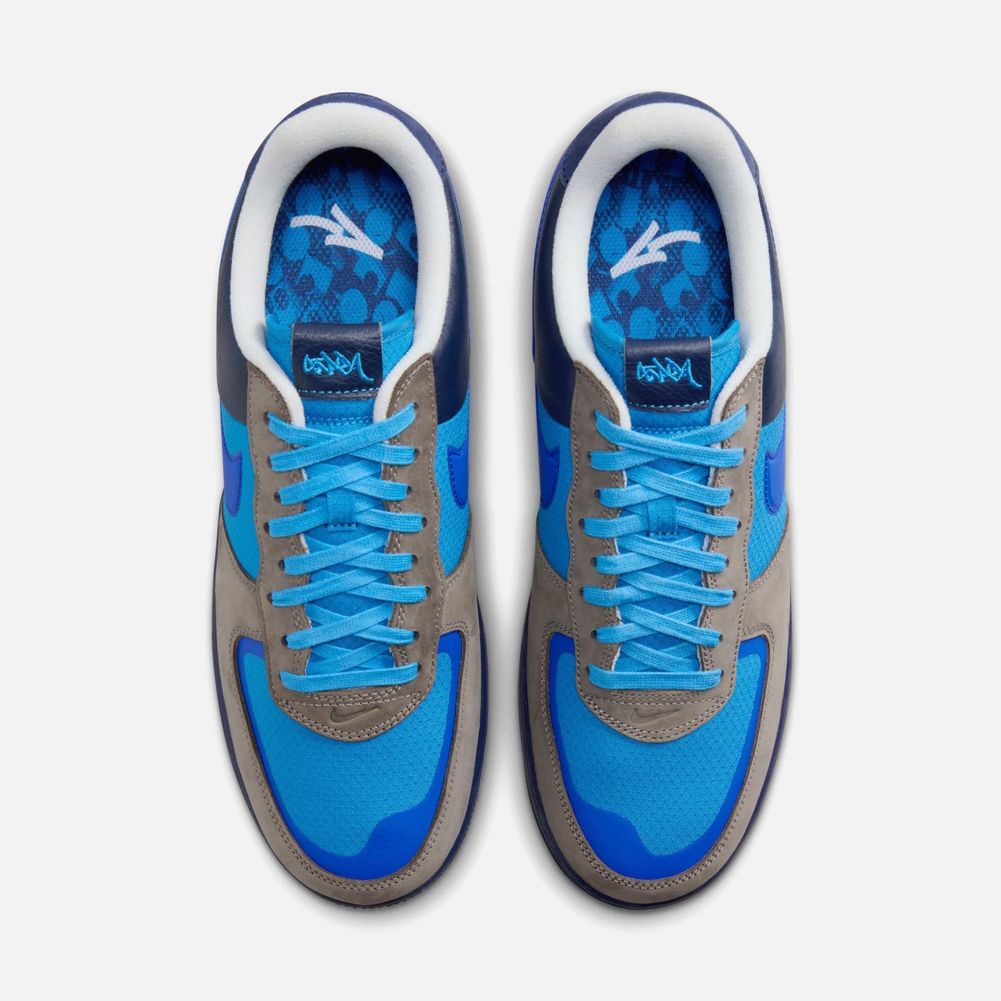 Men|Women Kith Nike x Stash Air Force 1 Low - Soft Grey / Varsity Royal / Harbor
