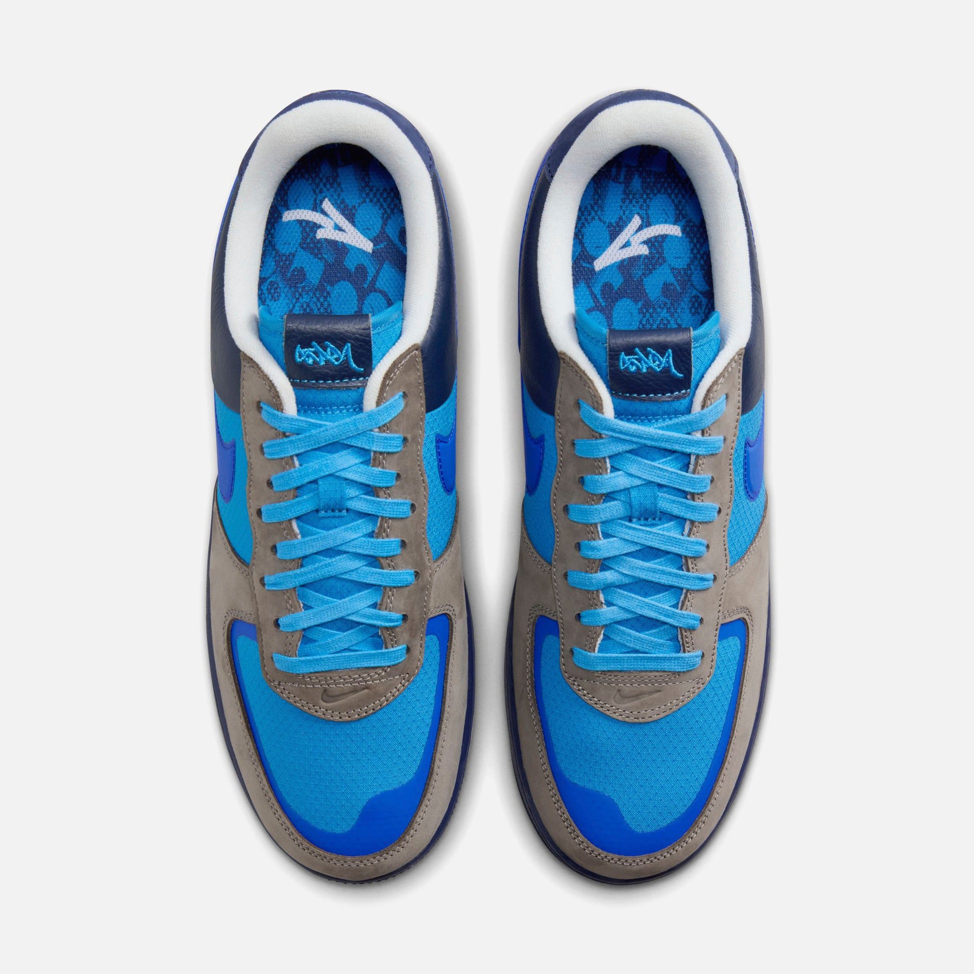 Men|Women Kith Nike x Stash Air Force 1 Low - Soft Grey / Varsity Royal / Harbor