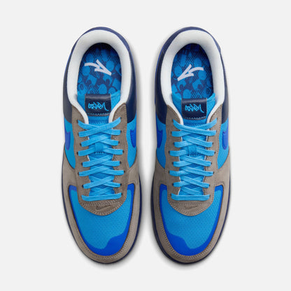 Men|Women Kith Nike x Stash Air Force 1 Low - Soft Grey / Varsity Royal / Harbor