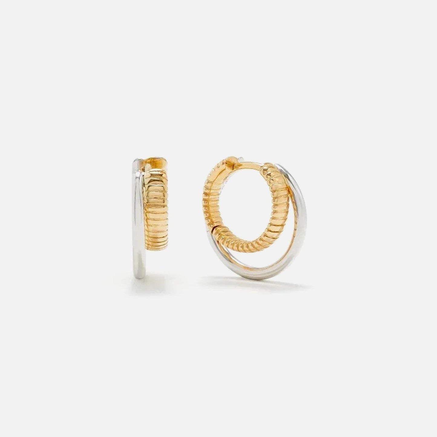 Women Kith Yvonne Leon Two Tone Mini Hoop Earrings - Gold / Silver