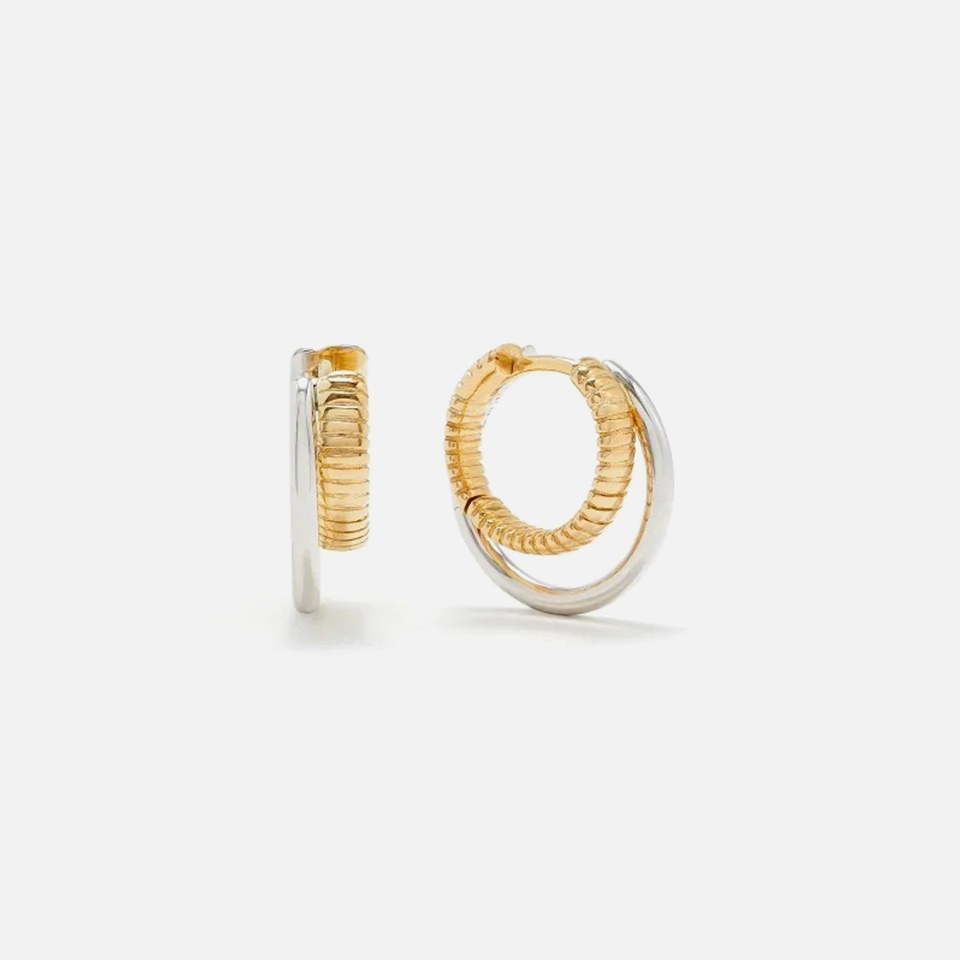 Women Kith Yvonne Leon Two Tone Mini Hoop Earrings - Gold / Silver