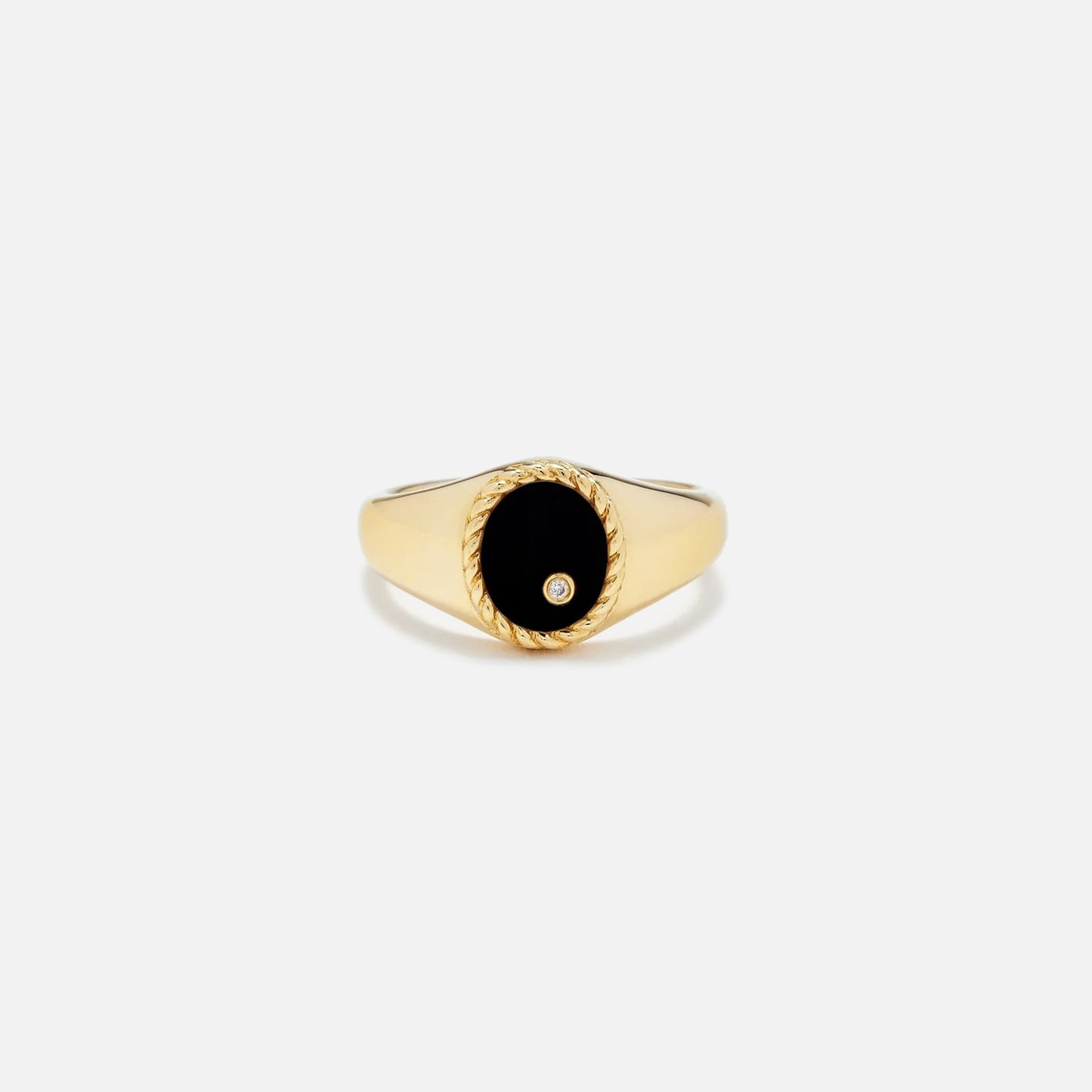 Men|Women Kith Yvonne Leon Baby Signet Ring With Diamond - Black