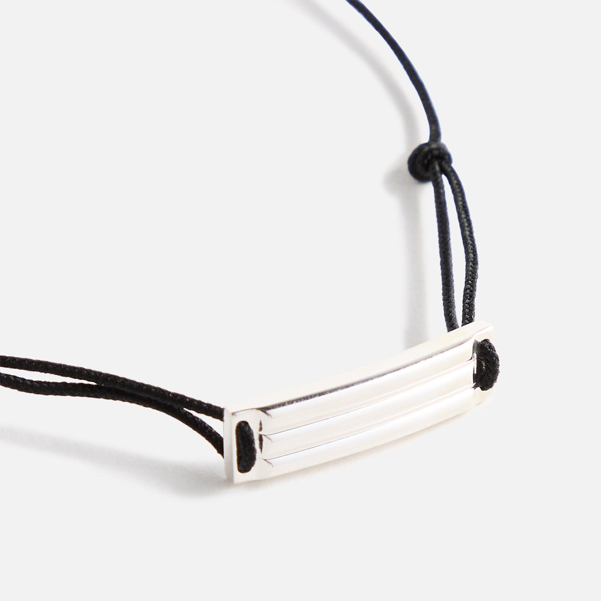 Men Kith Le Gramme 5 Grammes Godron Cord Polished - Black / Silver