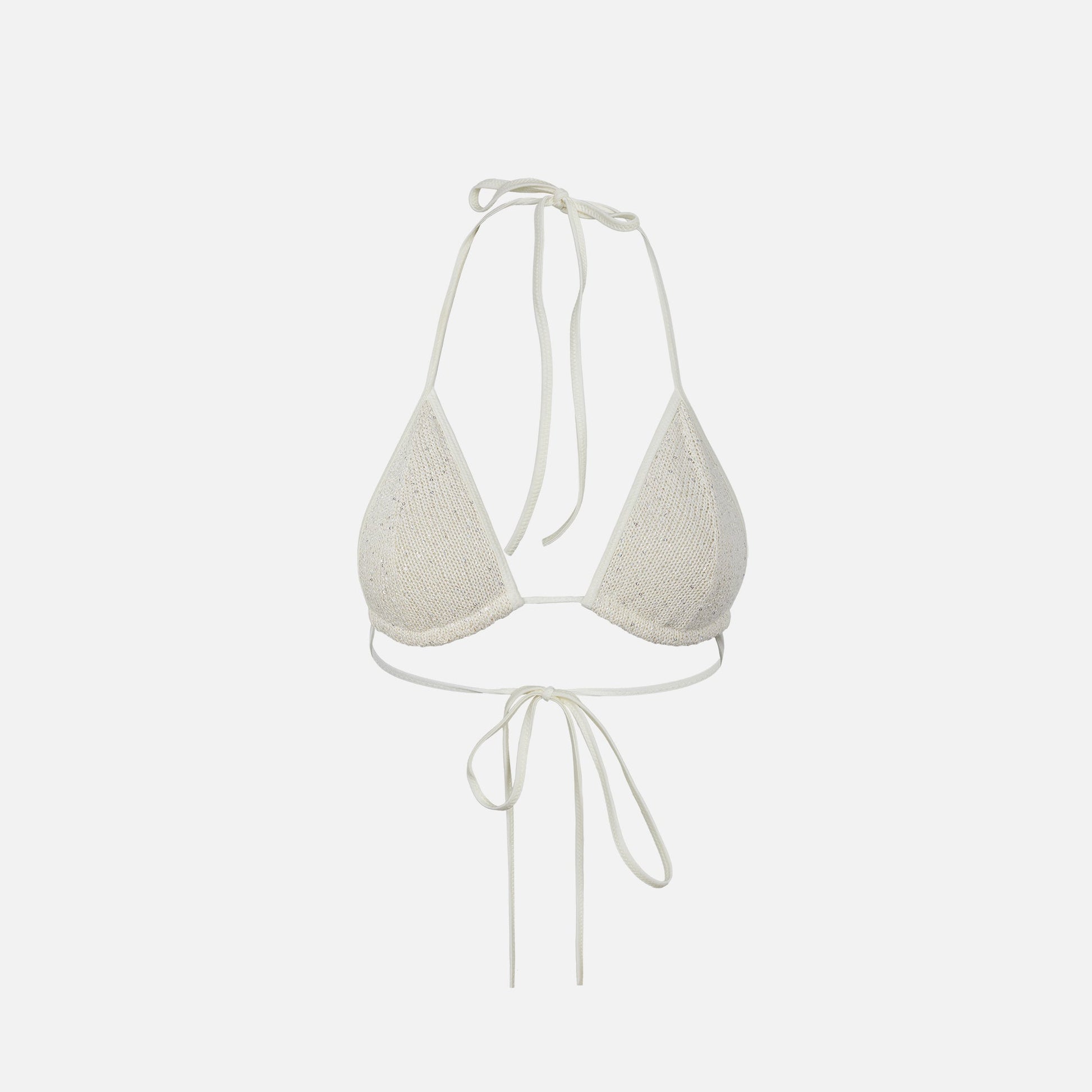 Women Kith Asta Resort Lio Bikini Top - Ivory Sequin