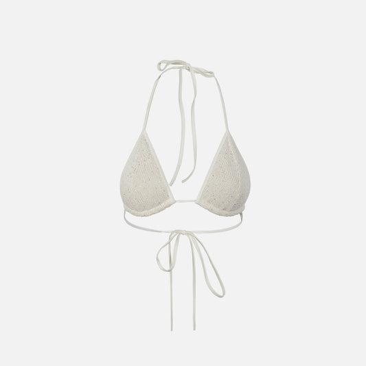 Women Kith Asta Resort Lio Bikini Top - Ivory Sequin