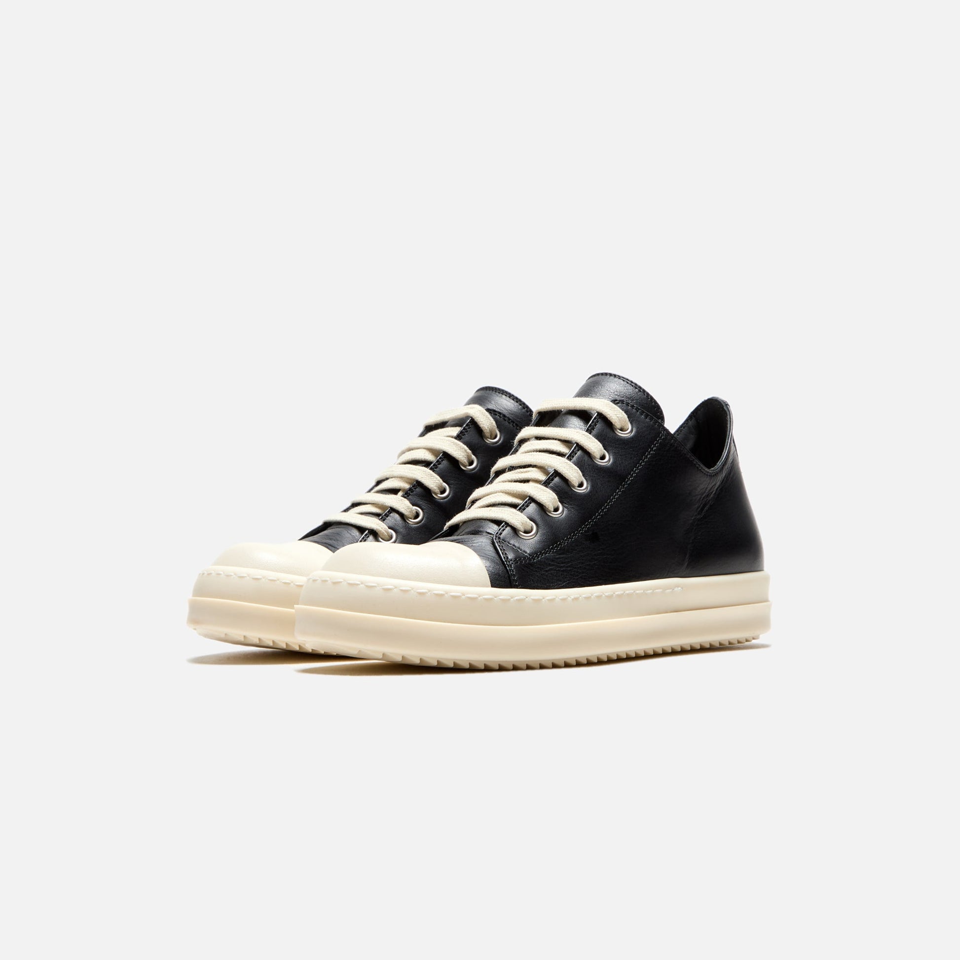 Kids Kith Rick Owens Kids Scarpe Pelle Low Sneakers - Black / Milk / Milk