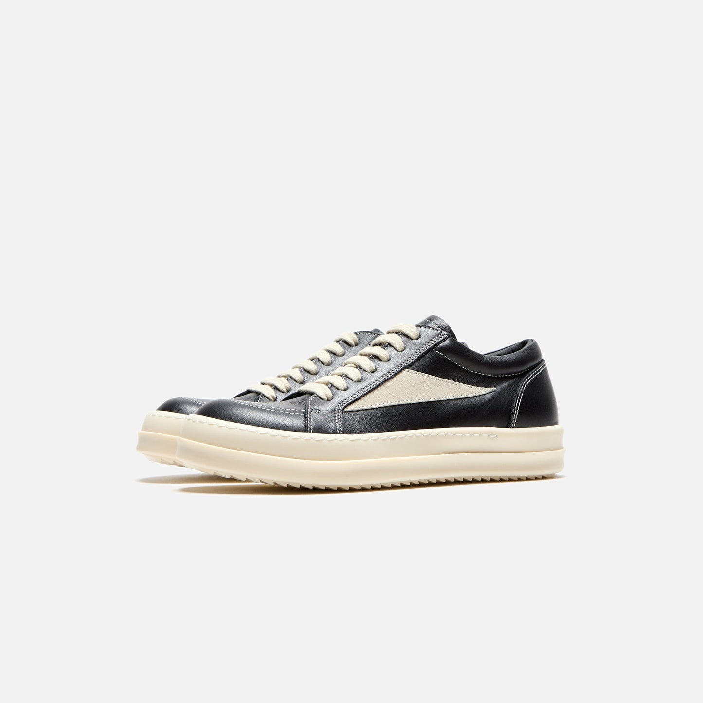 Kids Kith Rick Owens Kids Scarpe Pelle Vintage Sneakers - Black / Milk / Milk
