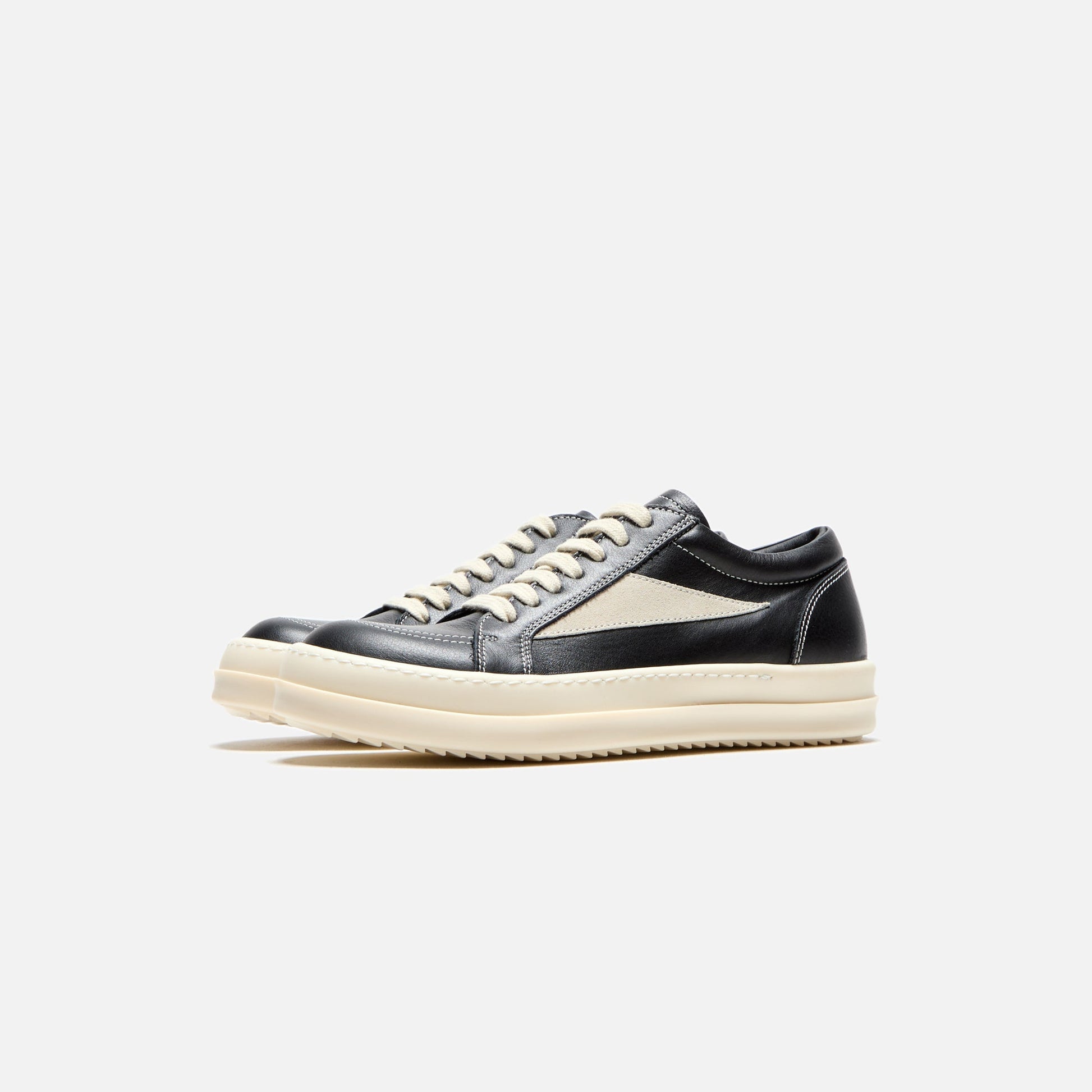 Kids Kith Rick Owens Kids Scarpe Pelle Vintage Sneakers - Black / Milk / Milk