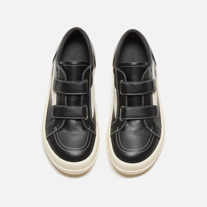 Kids Kith Rick Owens Kids Vintage Sneaker - Scarpe In Pelle Black / Milk / Milk
