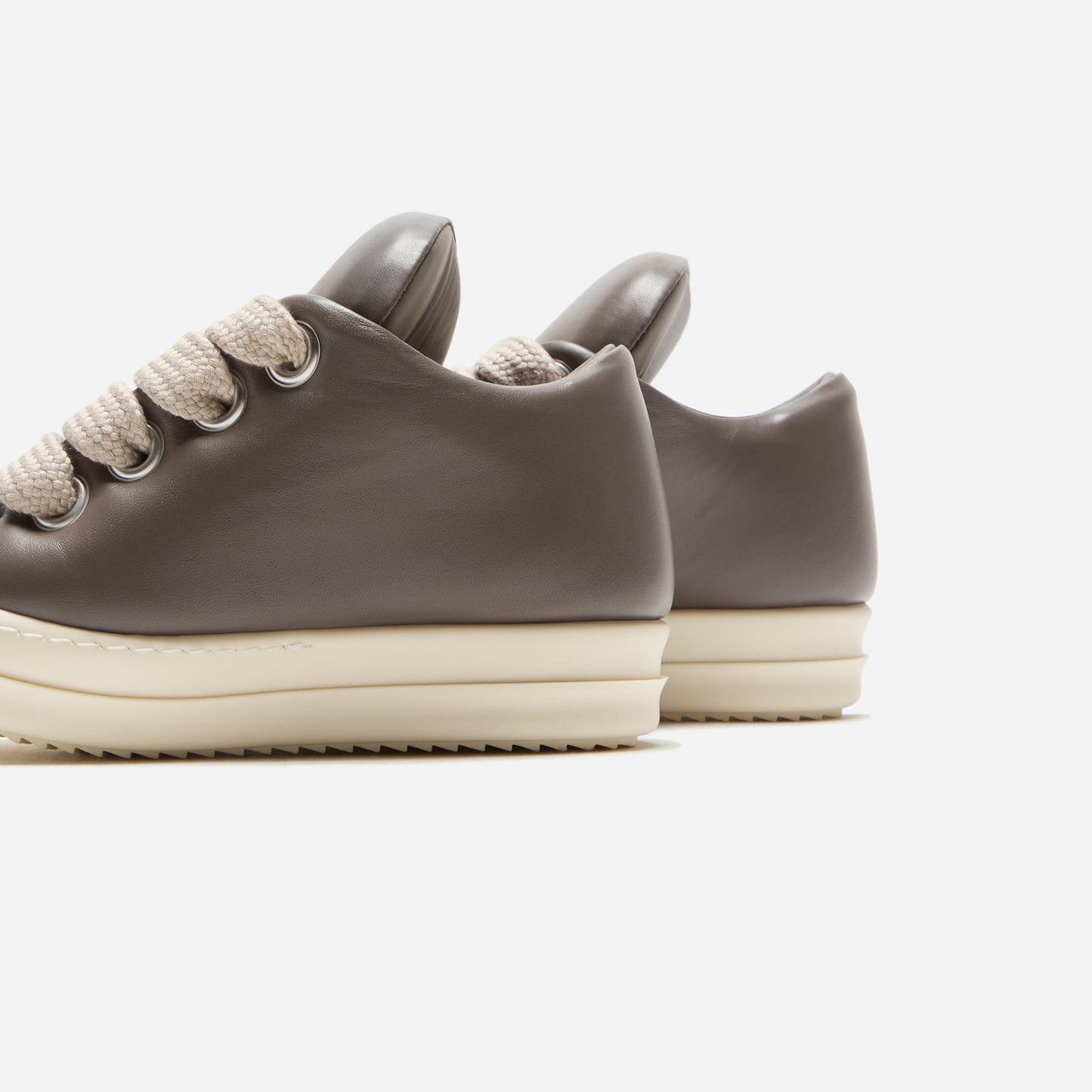 Men|Women Kith Rick Owens Scarpe in Pelle Jumbo Laced Padded Low Sneakers - Dark Dust
