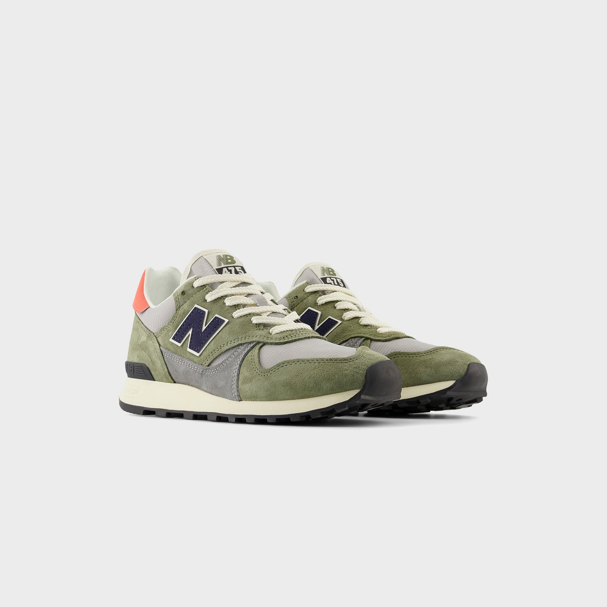 Men Kith New Balance 475 - Dark Olivine / Raincloud / Drift Red