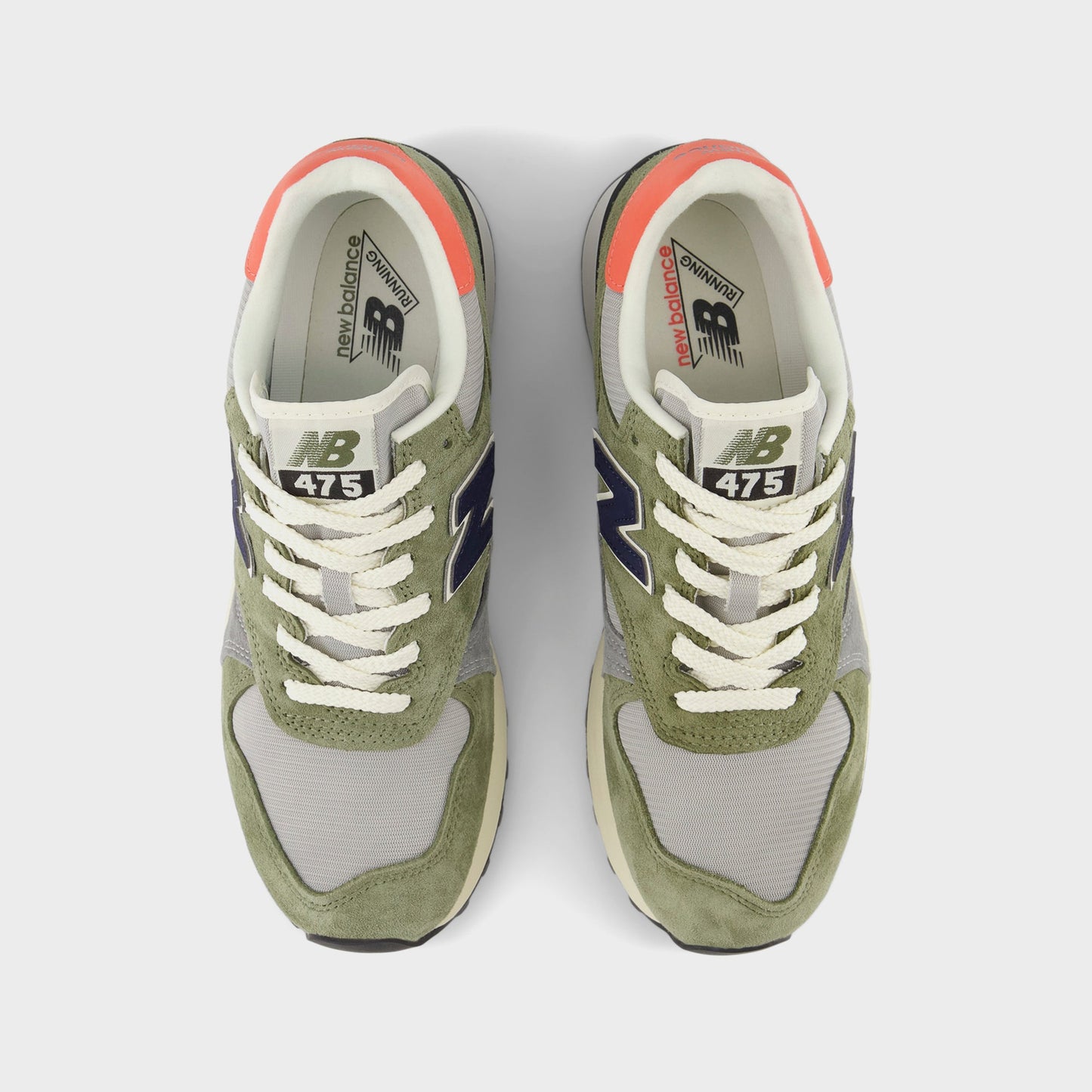 Men Kith New Balance 475 - Dark Olivine / Raincloud / Drift Red