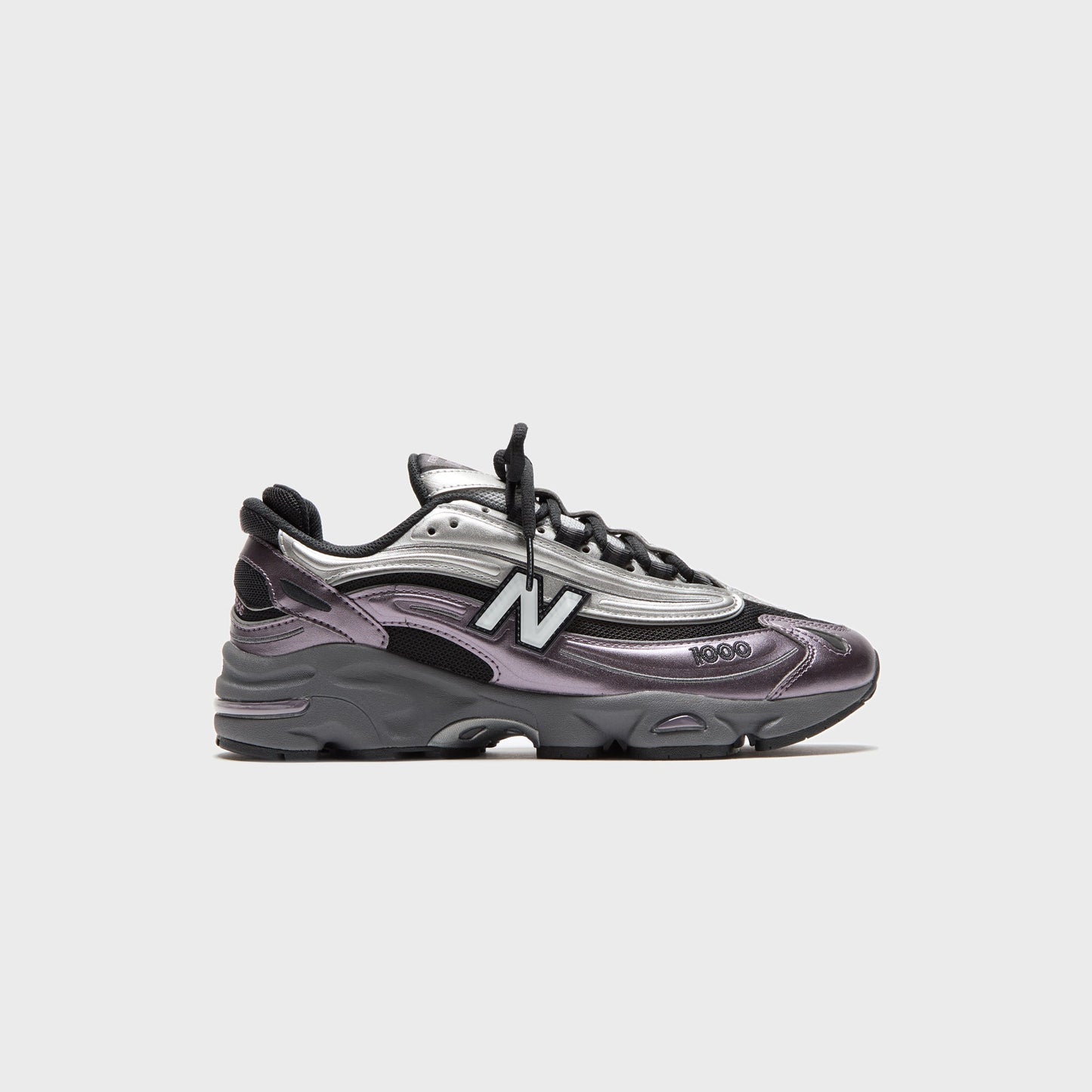 Men Kith New Balance M1000 - Metallic Silver / Dark Ice Wine / Black