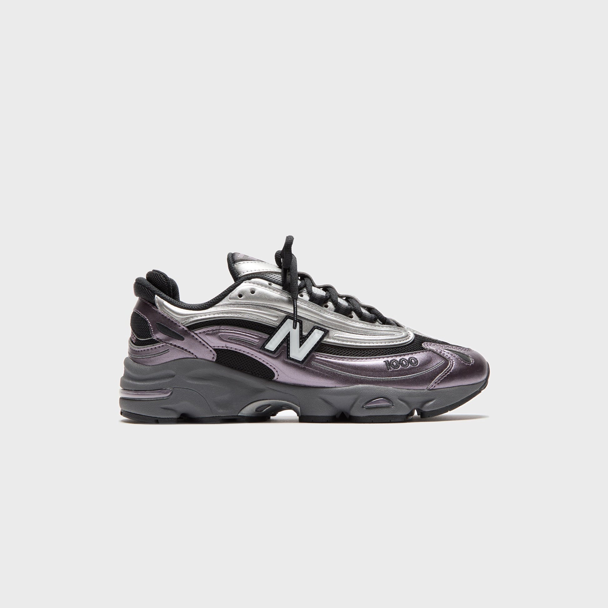 Men Kith New Balance M1000 - Metallic Silver / Dark Ice Wine / Black