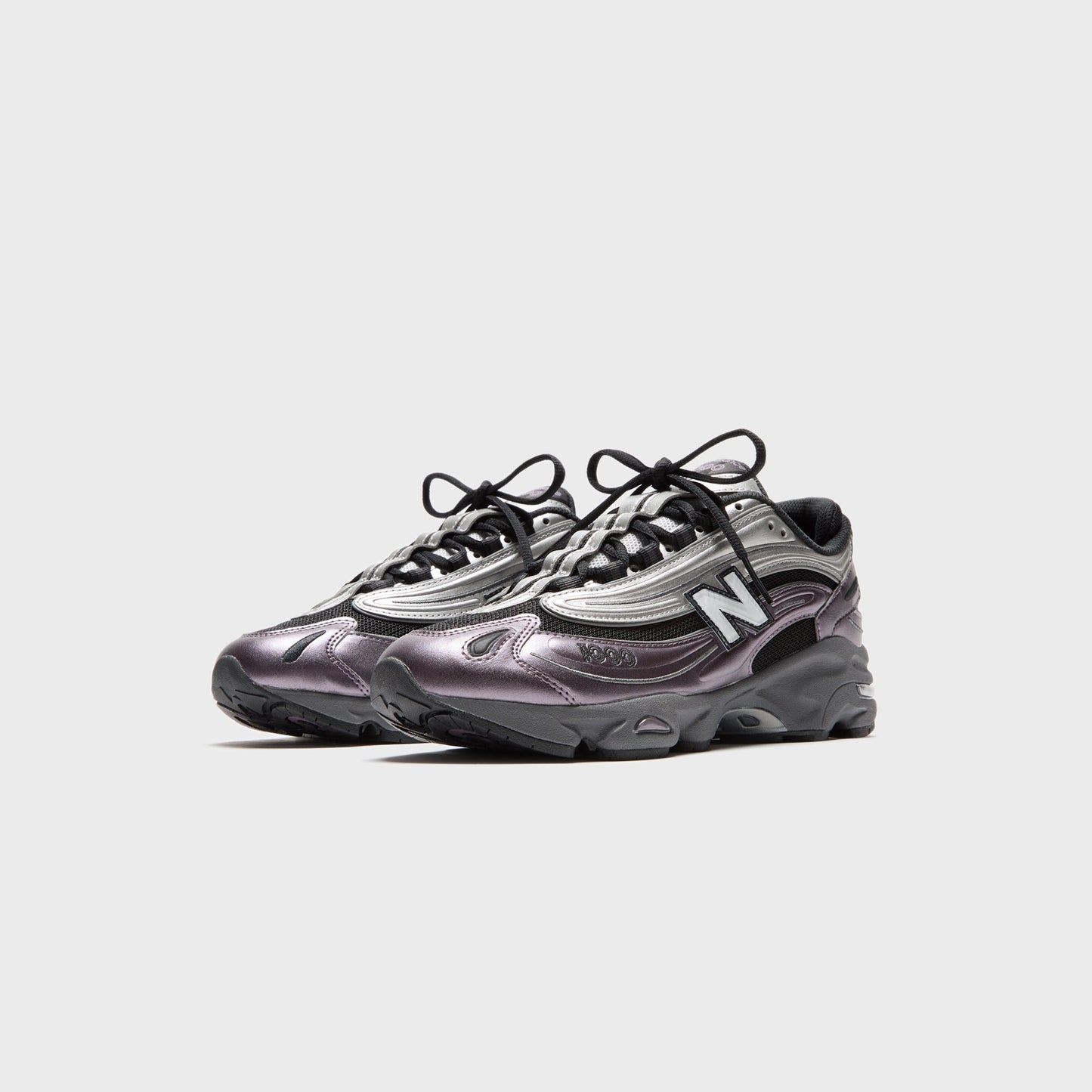 Men Kith New Balance M1000 - Metallic Silver / Dark Ice Wine / Black
