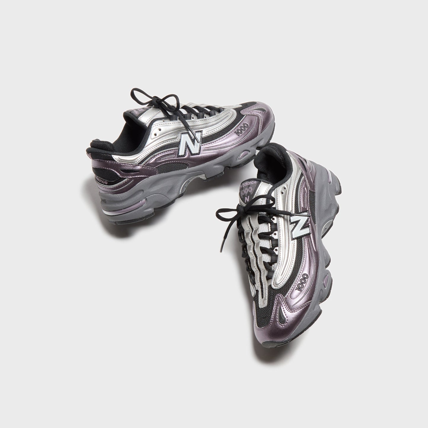 Men Kith New Balance M1000 - Metallic Silver / Dark Ice Wine / Black