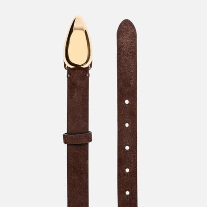 Women Kith Black Suede Studio Bean Belt - Brown Suede