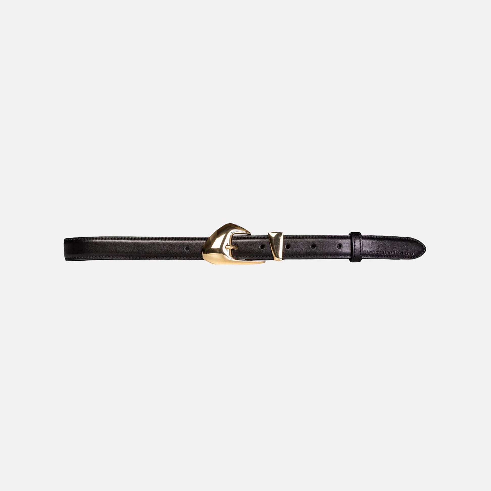 Women Kith Black Suede Studio Slim Arrow Leather Belt - Black