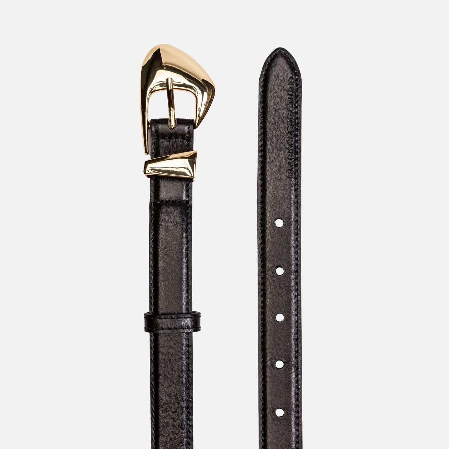 Women Kith Black Suede Studio Slim Arrow Leather Belt - Black