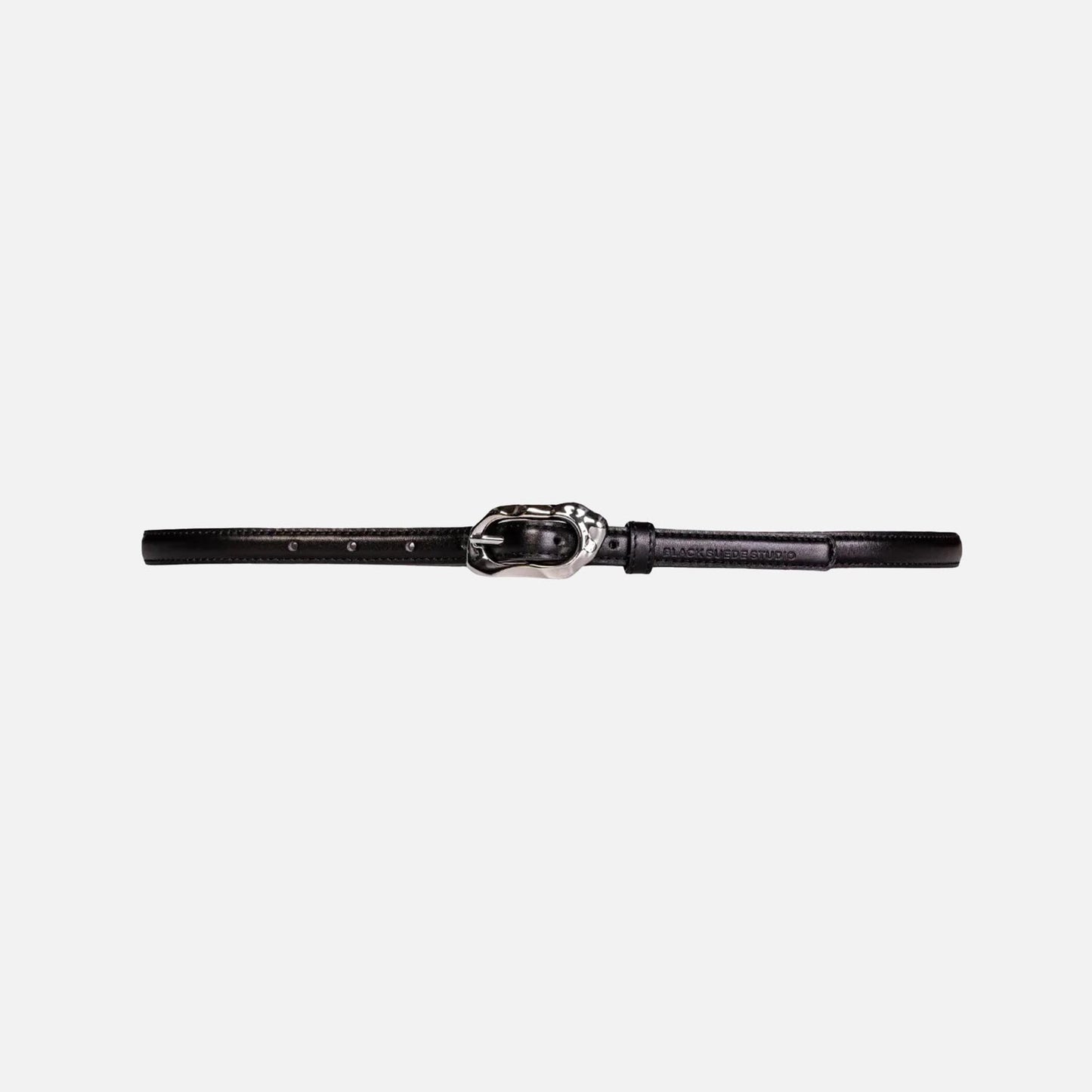 Women Kith Black Suede Studio Greca Leather Belt - Black