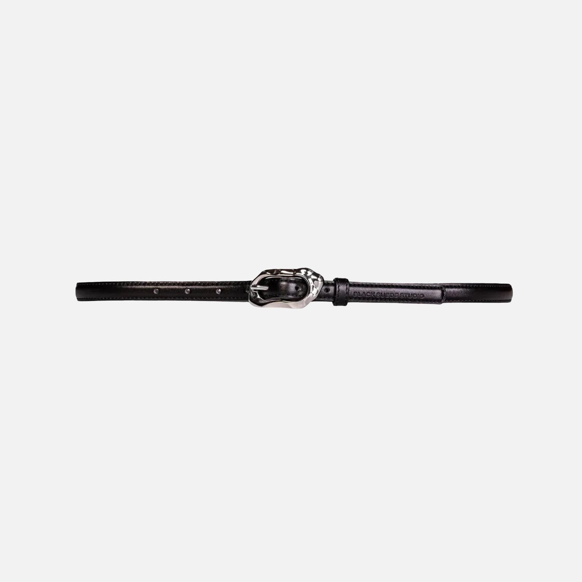 Women Kith Black Suede Studio Greca Leather Belt - Black