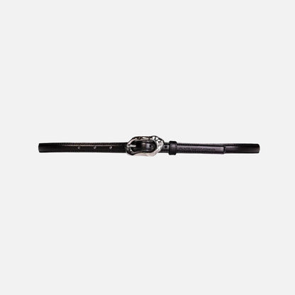Women Kith Black Suede Studio Greca Leather Belt - Black