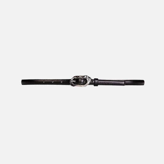 Women Kith Black Suede Studio Greca Leather Belt - Black