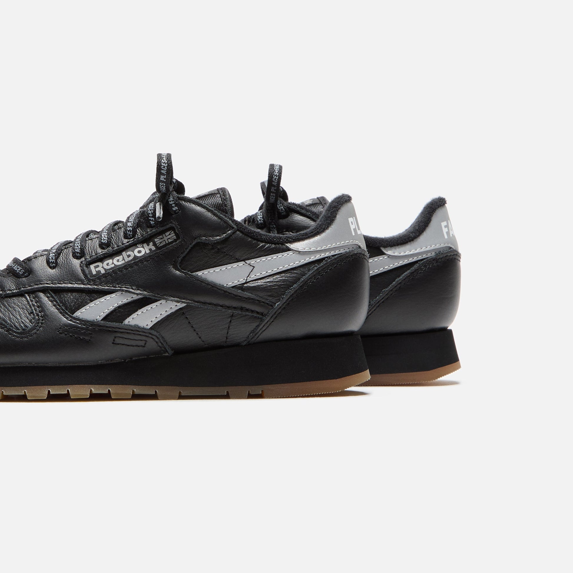 Men|Women Kith Reebok x Place+Faces Classic Leather - Black / Silver