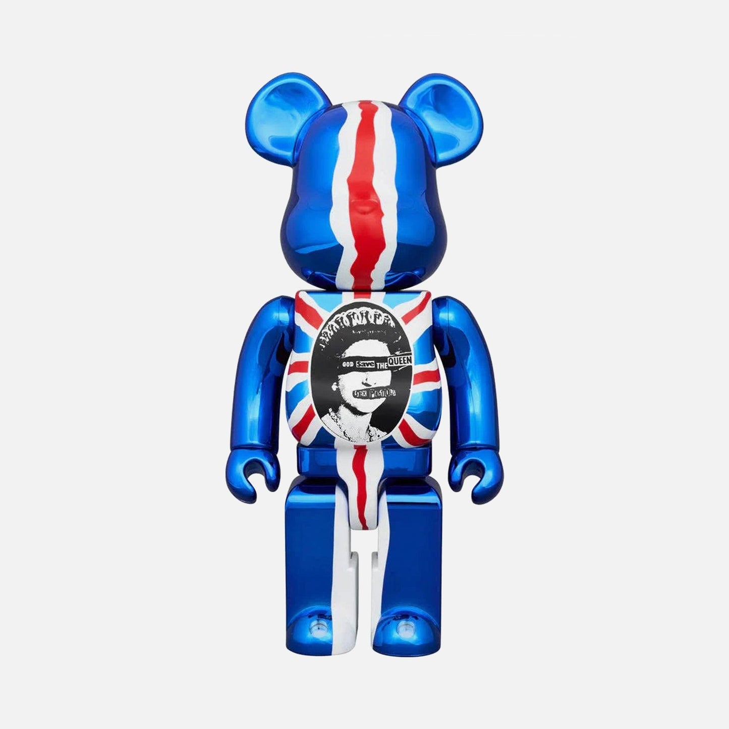 Men|Women Kith Medicom Toy BE@RBRICK Sex Pistols "God Save The Queen" Chrome Ver. 100