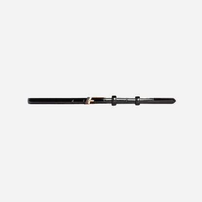 Women Kith Black Suede Studio Slanted Belt - Black / Gold Hardware