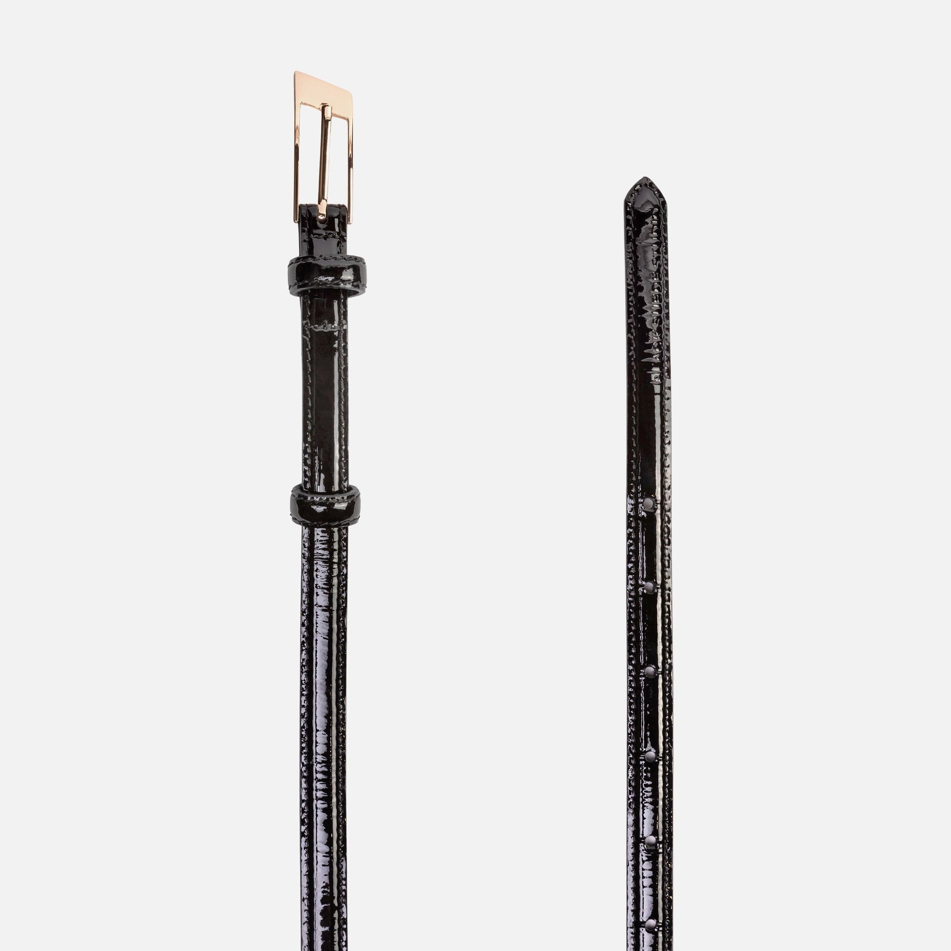 Women Kith Black Suede Studio Slanted Belt - Black / Gold Hardware