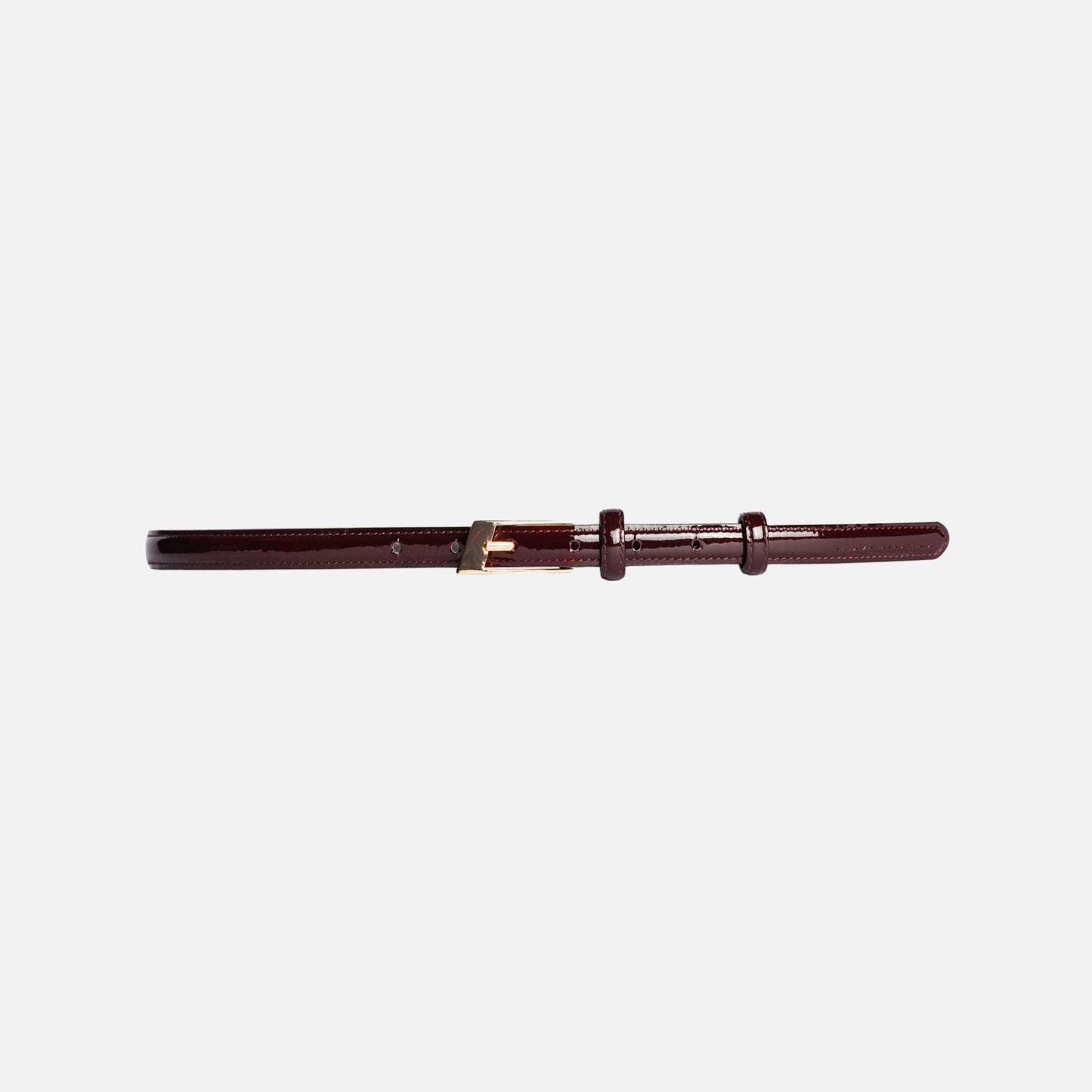 Women Kith Black Suede Studio Slanted Belt - Raisin / Gold Hardware