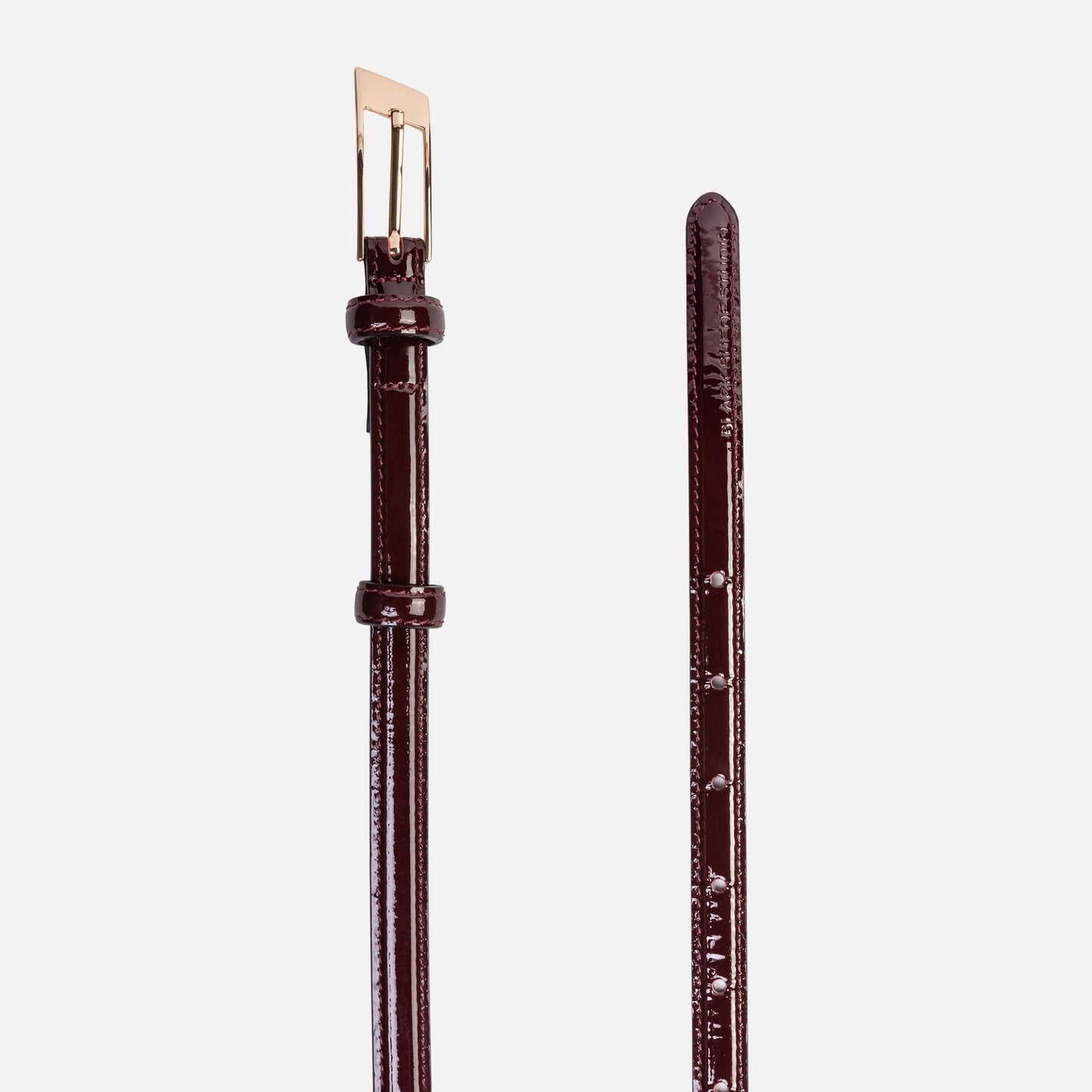 Women Kith Black Suede Studio Slanted Belt - Raisin / Gold Hardware