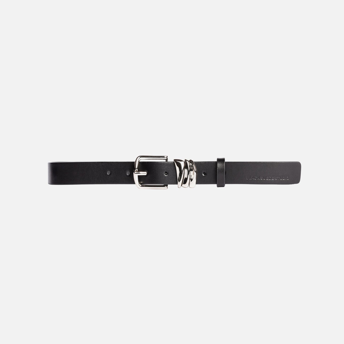 Women Kith Black Suede Studio Boyfriend Belt - Black / Silver Hardware