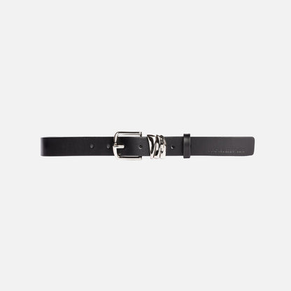 Women Kith Black Suede Studio Boyfriend Belt - Black / Silver Hardware